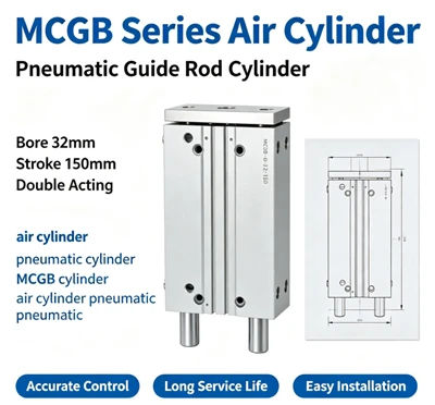 MCGB-03-32-20 Silinder ya Moya ya Mini Twin-Guide